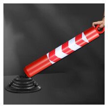 Flexible Safety Bollard, 100cm Reflective Traffic Post for Parking Lot Driveway Protection, Soft Rubber Material, Barrier Cone