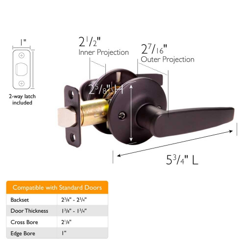 Design House 779157 Delavan N?glet Indgangsd?rsgreb Mat Sort 1