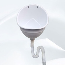 Wall-Mounted Men's Urinal, Plastic, Waterless Design, Temporary Urine Drain for Garage, Outdoor Toilets, White