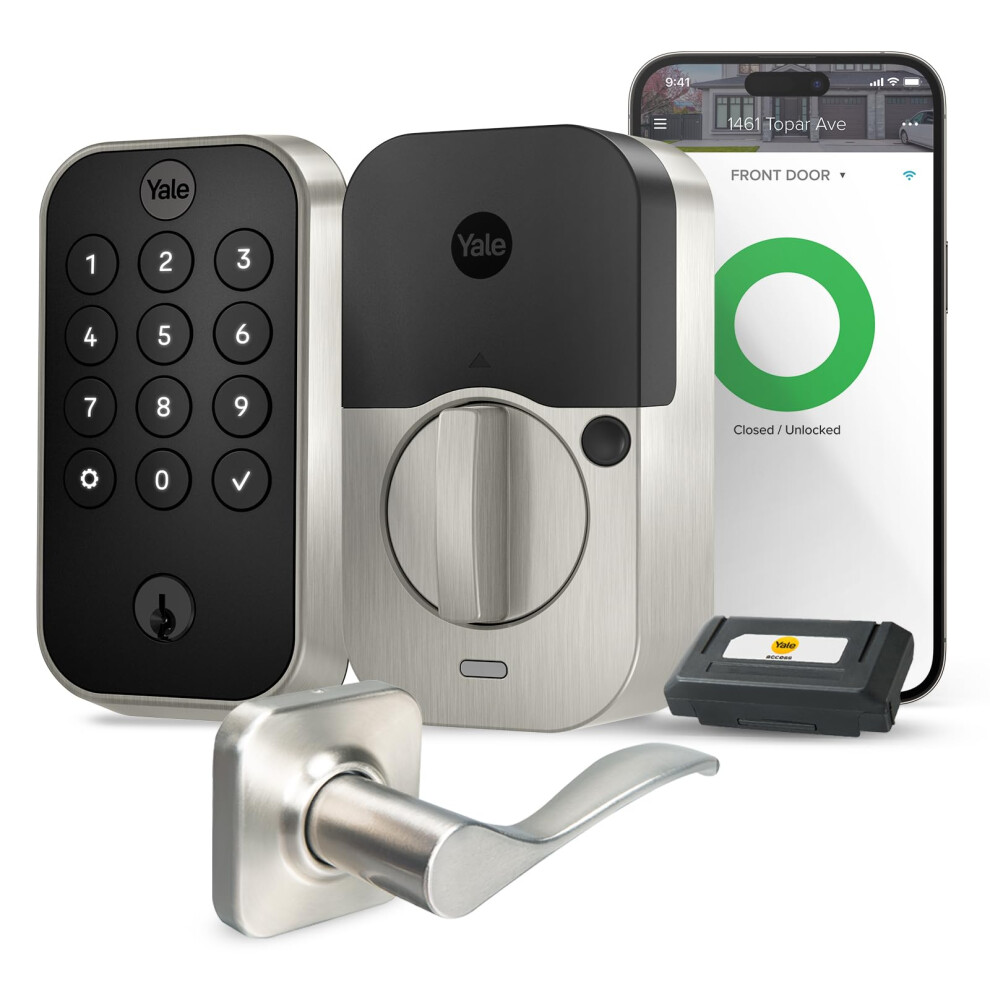 Yale Assure Lock 2 Keypad With Wi-Fi And Norwood Lever In Satin Nickel