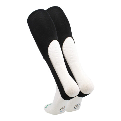 TCK Sports Solid Color 9 Baseball Softball Stirrup Socks Black Large 1