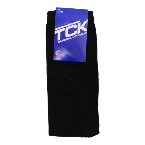 TCK Sports Solid Color 9 Baseball Softball Stirrup Socks Black Large 2
