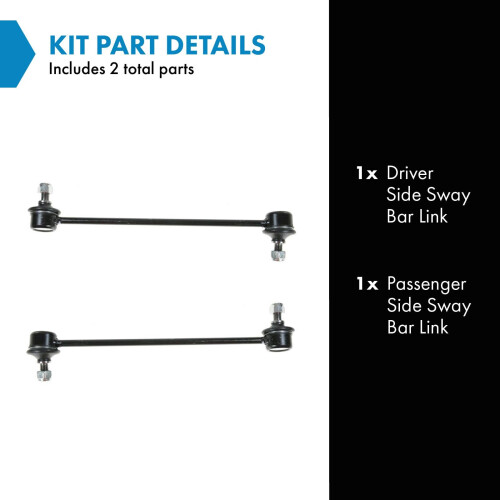 TRQ Front Sway Bar End Link Kit Pair Set Suspension til Lancer Sebring Avenger 1