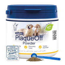 ProDen PlaqueOff Powder for Dogs & Cats, Tartar & Bad Breath Remover with 100% Natural Teeth Cleaner and Plaque Remover 420 g