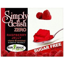 Simply Delish, Sugar-Free Jelly Dessert - Vegan, Gluten and Fat-Free, Raspberry Flavour - Pack of 24, Keto Friendly Sweets