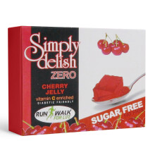 Simply Delish, Sugar-Free Jelly Dessert - Vegan, Gluten and Fat-Free, Cherry Flavour - Pack of 24, Keto Friendly Sweets