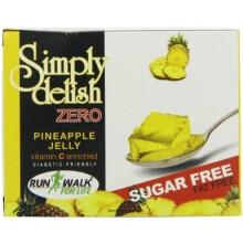 Simply Delish, Sugar-Free Jelly Dessert - Vegan, Gluten and Fat-Free, Pineapple Flavour - Pack of 24, Keto Friendly Sweets