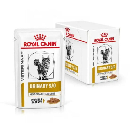 Royal Canin Veterinary Diet Feline Urinary S/O Moderate Calorie Gravy Pouches 48 x 85g