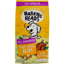 Barking Heads Complete Dry Dog Food 12kg - Adult All Hounder Fat Dog Slim Chicken - Natural Low Fat Weight Management for Overweight Dogs - Vet