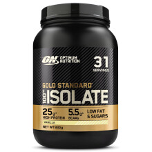 Optimum Nutrition ON Gold Standard 100% Isolate Pure Whey Protein, Naturally Occurring BCAAs and Glutamine, Pre and Post Workout, Vanilla Flavour, 31