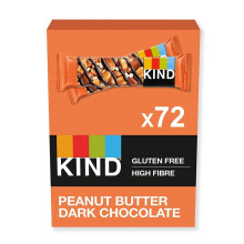 KIND Bars, Bulk Pack, Peanut Butter & Dark Chocolate, High Fibre, Gluten Free Snack Bars, No Artificial Colours, Flavours or Preservatives, 72 x 40g