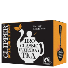 Clipper Tea Everyday Fairtrade Black Tea Bags Set of 1120 | Bulk Catering Pack of 1120 Teabags | Unbleached, Plastic Free & Biodegradable | Perfect