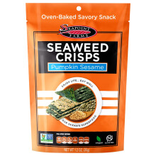 Seapoint Seaweed Crisps - Double-Baked & Crispy Pumpkin Sesame Crispy Seaweed - 12 x 35 grams