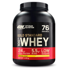 Optimum Nutrition Gold Standard Whey Muscle Building and Recovery Protein Powder With Naturally Occurring Glutamine and Amino Acids, Banana Cream, 76