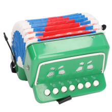 Kinder 10-Tasten-Akkordeon Musikinstrument Bildungs-Spielzeug, Grün, 17,5x17x10cm