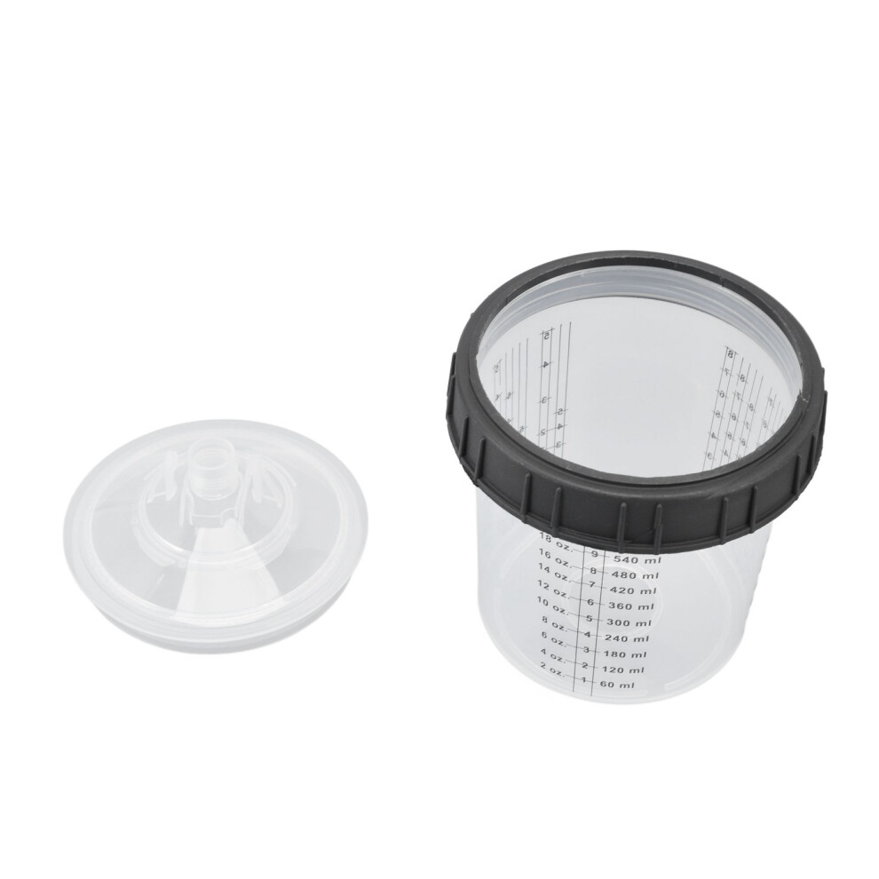 600Ml Plastic Paint Spray Cup With Lids, Disposable Mixing Container 4901344652992