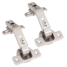Ilyapa Corner Cabinet Hinges Satin Nickel 2 Pack - Self Closing 135 Degree rotating tray Kitchen Cabinet Door Hinge Hardware