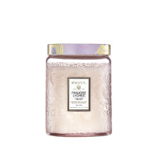 Voluspa Panjore Lychee Grand pot de bougie 18 oz Temps de combustion de 100 heures Cire de noix de coco pour une combustion propre Fabriqu  la