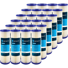 SpiroPure SP-R50 10x2.5 50 Micron Pleated Polyester Sediment Water Filter Cartridge SPC-25-1050 R50 155038-43 (Case of 24)