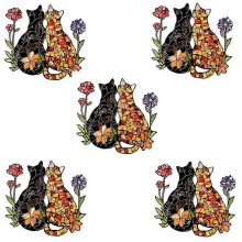 Garten Freundschaft Katze Acryl Vorhang Ornamente mit Seil Anhänger Bunte Sun Catcher