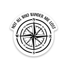 Ikke alle, der vandrer er fortabt Kompas Vinyl Decal Sticker - Car Truck Van SUV Window Wall Cup Laptop - One 5 Tommer Decal - MKS1206
