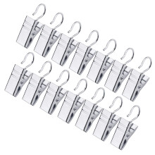 JANYUN 120 Pack Heavy-Duty Krog Clip S?t Metal Gardin Clips til gardinbilleder Hjem Festdekoration Kunst H?ndv?rk Display - S?lv