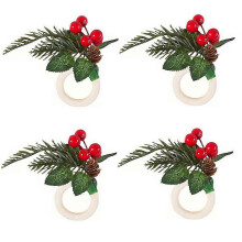Weihnachtsserviettenring-Set, Weihnachtsserviettenring, Weihnachtsfeiertags-Dinner-Tischdekoration,