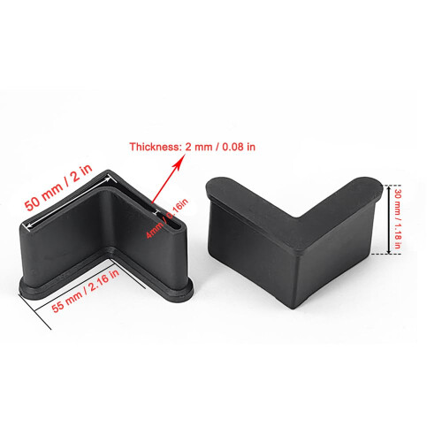20Τμχ 50mm x 50mm / 2" x 2" Λαστιχένιοι Κεφαλοί Γωνίας, Πατάκια για Έπιπλα 1