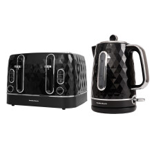 Hamilton Beach, Electric Kettle & Toaster Set, Diamond Collection, Black