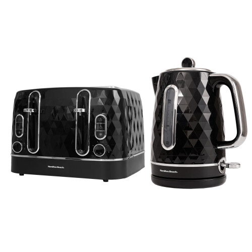 Hamilton Beach Hamilton Beach, Electric Kettle & Toaster Set, Diamond Collection, Black