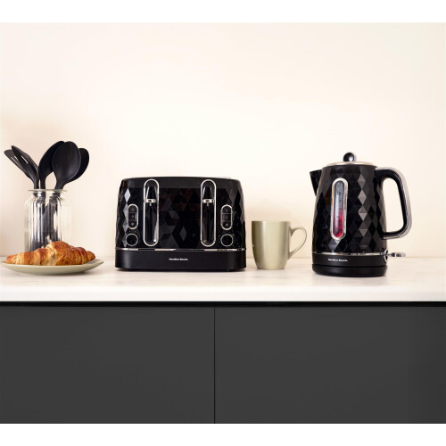Hamilton Beach Hamilton Beach, Electric Kettle & Toaster Set, Diamond Collection, Black 1