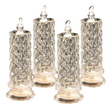 Rose Shadow LED Flammenlose Kerzen, 4 STÜCKE Romantische Batteriebetriebene Kerzen Led Stumpenkerzen