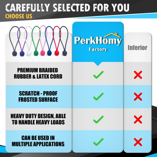 PerkHomy Cuerda Elástica Con Bola, Resistente Y Versátil, Para Interior Y Exterior Lona Para Amarrar Organizar Y Asegurar Dorado Luminoso 6 P~p154892452