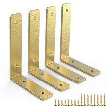 L Hyldebeslag 10 tommer Guld Heavy Duty Jernhyldebeslag Industriel moderne flydende hyldest?tte til v?gmonterede hylder