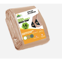 16 MIL tyk Ultra Heavy Duty Beige Tarp 8'x8'(True Size) 3-lags Vandt?t 9,5 oz UV-beskyttet multifunktionelt beskyttelsesd?ksel Regnpresenning