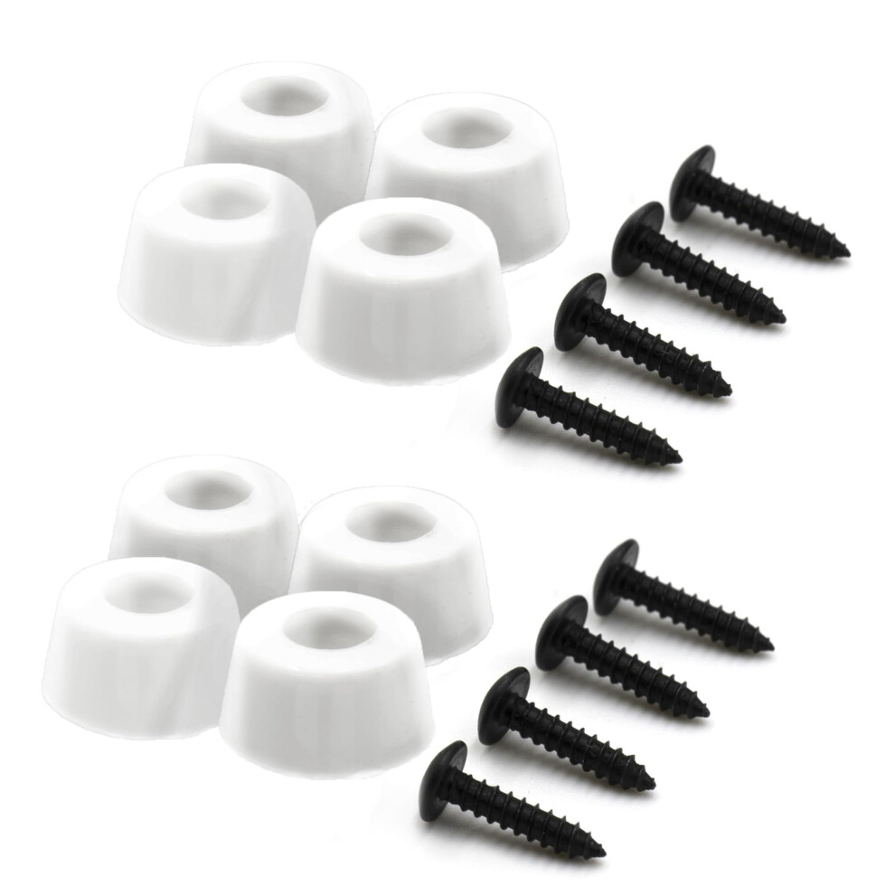 Walrus Oil - Cutting Board Feet Reinforced With Built-In Metal Washers Rubber Bumper Protectors With Stainless Screws (White 1/2"""") 8-Pack 850022914713