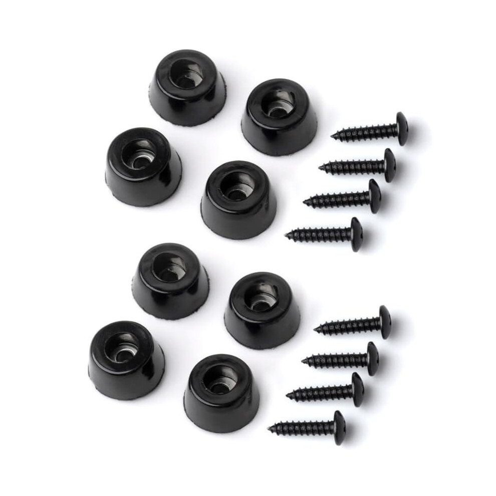 Walrus Oil - Cutting Board Feet Reinforced With Built-In Metal Washers Rubber Bumper Protectors With Stainless Screws (Black 1/2"""") 8-Pack 850022914676