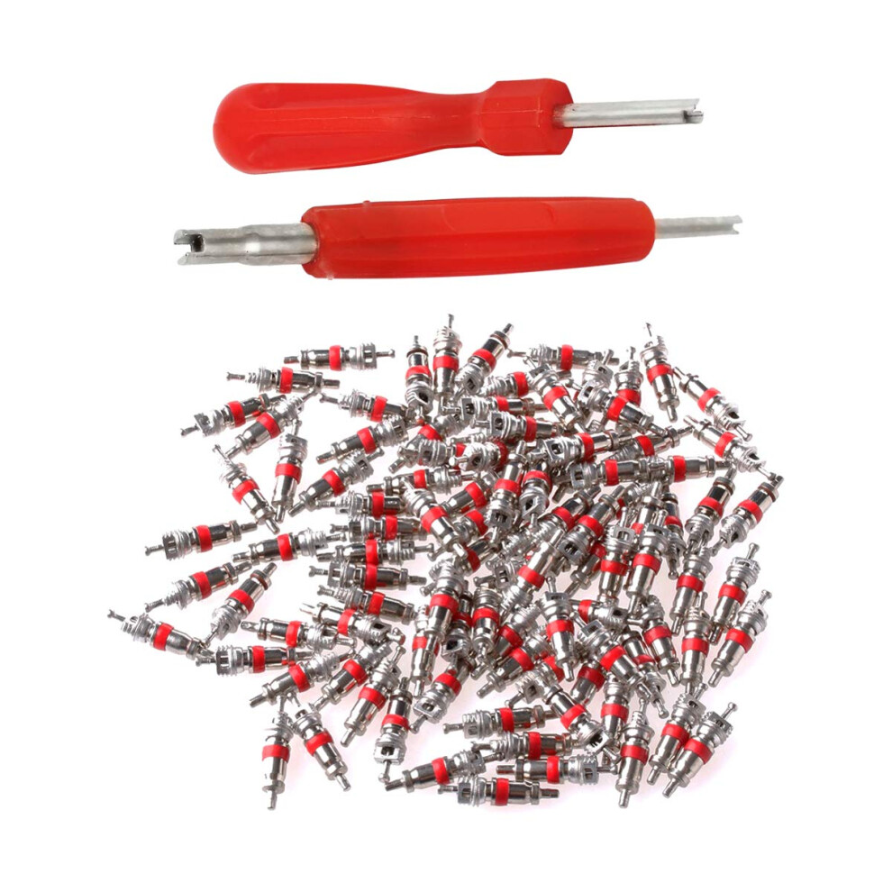 Lantee 2-in-1 Tire Repair Tool Set with Valve Core Removers and 100 Replacement Valve Stem Cores - Ideal for Cars Trucks Motorcycles and More-image-OPC-PK2YT7Y-NEW