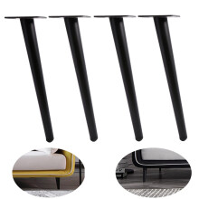 ALXEH Oblique Furniture Leg 12 Inch Slant Tapered Metal Coffee Table Legs 4pcs Mid Century Modern Sofa Cabinet Feet Black for Home DIY Project