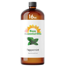 Sun Essential Oils - Pebermynte ?terisk olie (16 oz Bulk) til diffuserbefugter Hud- og aromaterapi Kropsmassage stearinlys og s?befremstilling ti
