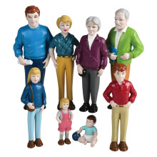 Conjunto de Figuras de Família Caucasiana da Marvel Education para Crianças a Partir dos 3 Anos, 8 Figuras Inclusivas