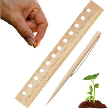 Spacer Tool Seeder Planting Lineal - Seeing Spacer Lineal skabelon med Plant Dibble Pr?cis plantning til gr?ntsagshave Tr? med huller