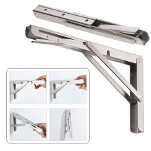 CLT 18'' Foldehyldebeslag Maks. Belast 440 lb Heavy Duty rustfrit st?l DIY v?gmonteret hyldebeslag Pladsbesparende til bordarbejdsb?nk Pakke med