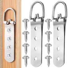 Mxxipp 3 Stck robuste D-Ring-Bilderaufhnger, extra groer Riemenaufhnger mit Schrauben-Set, 4 Lcher, Aufhngezubehr zum Aufhngen von Bilderrahm