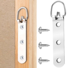 Mxxipp 10 Stck robuste D-Ring-Bilderaufhnger, extra groer Riemenaufhnger mit Schrauben-Set, 3 Lcher, Aufhngezubehr zum Aufhngen von Bilderrah