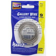 HangZ Filo metallico rivestito in acciaio inossidabile spesso 20 libbre e 9 piedi per gallerie, ideale per appendere quadri, specchi, tela, rives