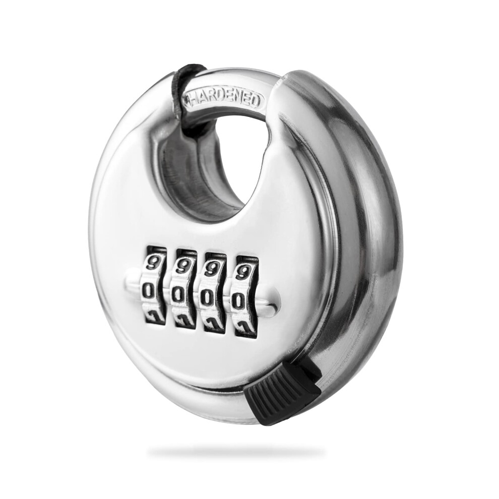 Rohuis Round Combination Lock Uncuttable Combination Disc Padlock 3/8 Inch Shackle Outdoor Combo Lock Discus Pad Lock for Storage Unit Garages Fe-image-OPC-PK2YWS6-NEW