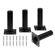 Seimneire 4pcs Furniture Legs Black Metal Support Foot Heavy Duty Replacement Legs for Sofa TV Cabinet Coffee Table Bed Sideboards Cupboard Dresser