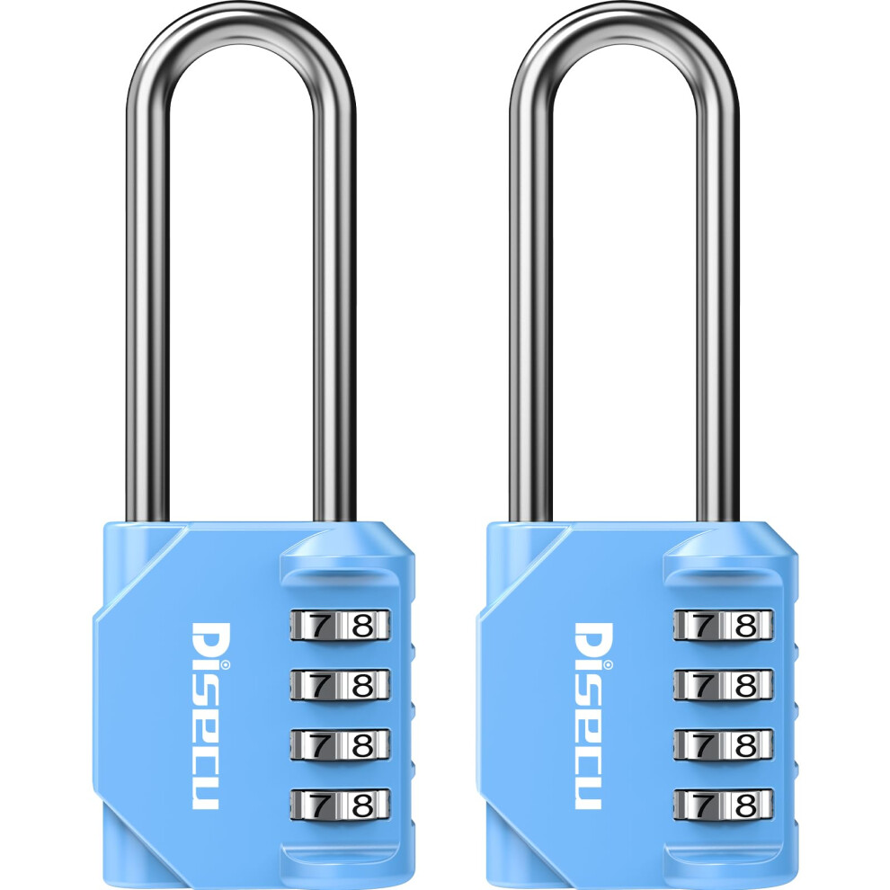 2 Pack disecu 2.6 Inch Long Shackle Combination Lock 4 Digit Outdoor Waterproof Padlock for School Locker Gym Locker Storage Unit Gate Fence To-image-OPC-PK2YY5M-NEW