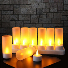 12 Kerzen Led Wiederaufladbare Kerze Elektrische Led Flamme Blinkt Mit Ladestation Dekoration -CDSX